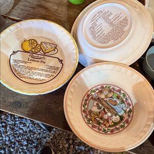 Vintage Pie Recipe Plates Set